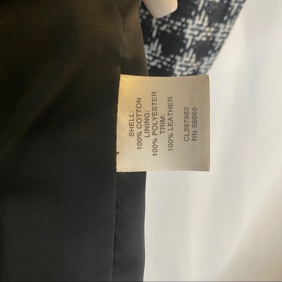 Houndstooth Blazer with Leather Trim - Picture 8 of 10